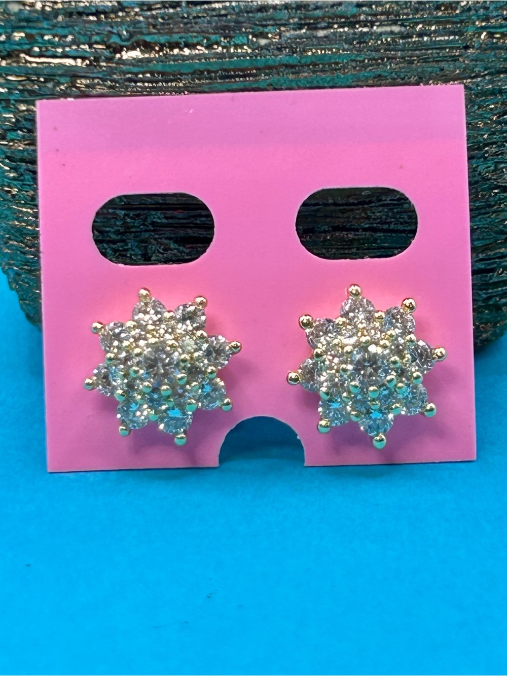 Sparkling Goldplated Crystal Cluster Stud Earrings - Women's Jewelry